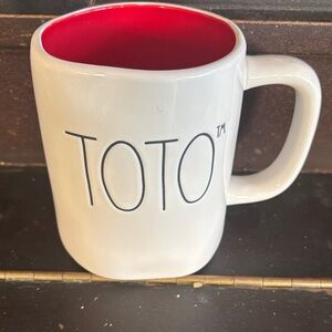 Rae Dunn TOTO White and Red Mug NWOT